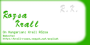 rozsa krall business card